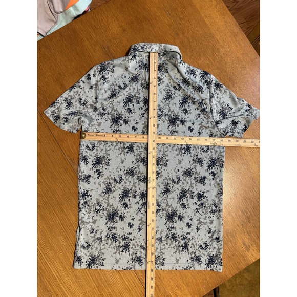 Adidas Polo Shirt Mens S Blue Digital Camouflage Golf All Over Print Performance - Picture 7 of 8